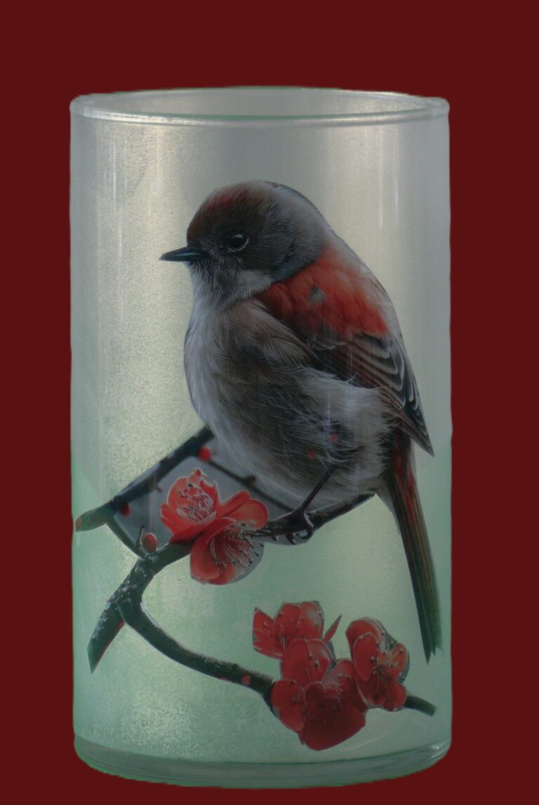 mooie vaas met vogel